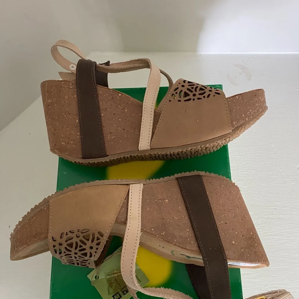 BioNatura Tessa Tortora Wedge Sandals - Size 41EU /10M US - Picture 6 of 12